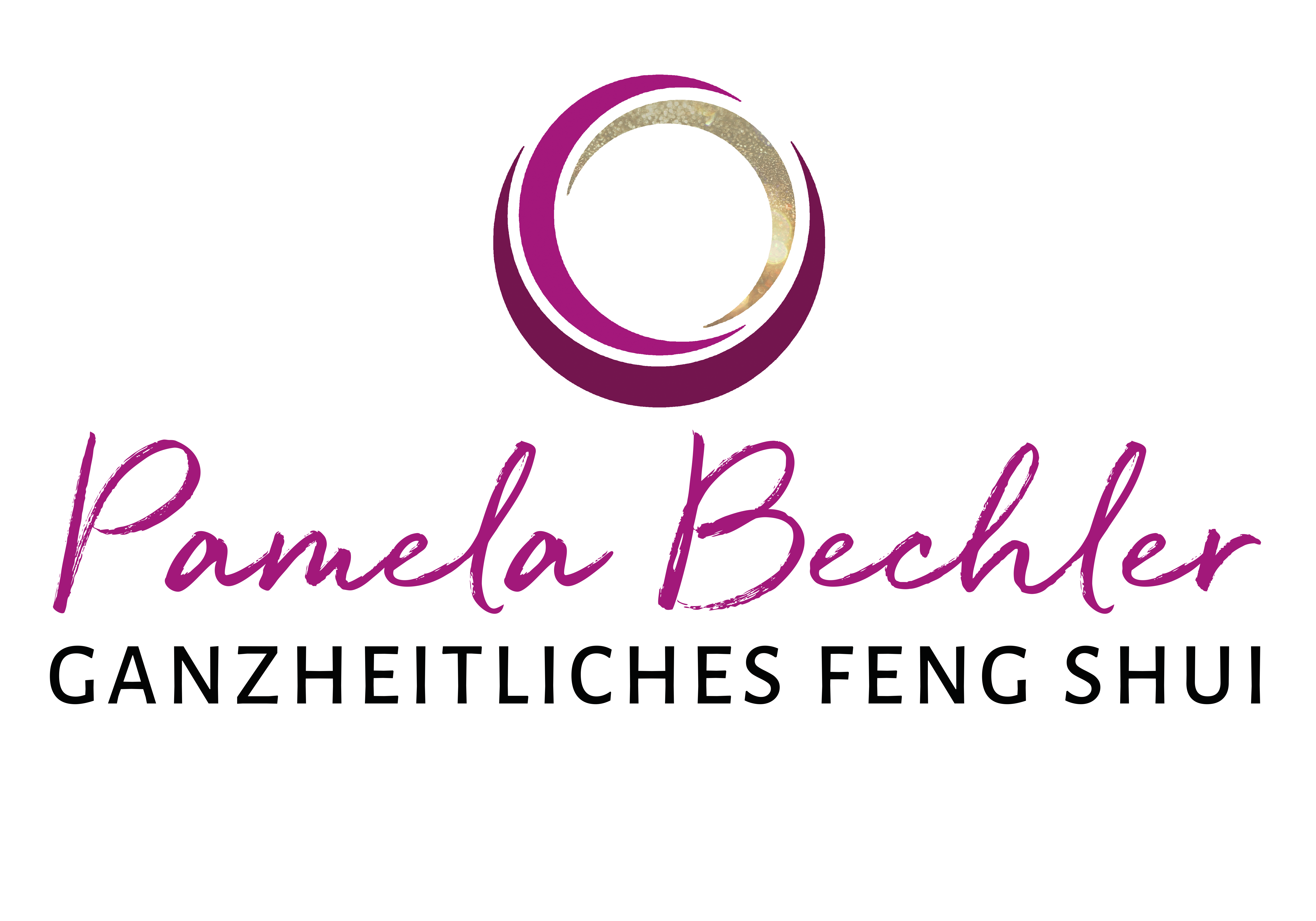 Logo von Pamela Bechler ganzheitliches Feng Shui in Pink und Gold